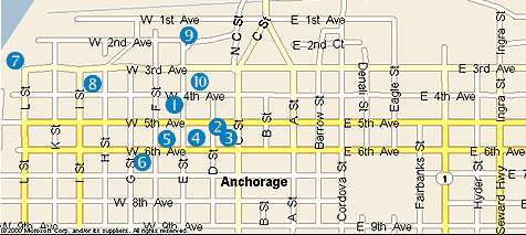 Lake Hood Inn downtown Anchorage Map